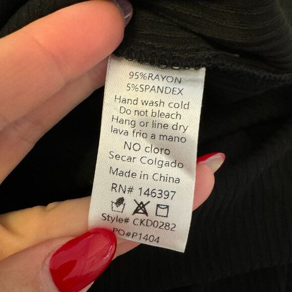 NWT Anthropologie Black Rib Knit Cut Out Halter Bodycon Midi Dress - Picture 8 of 9